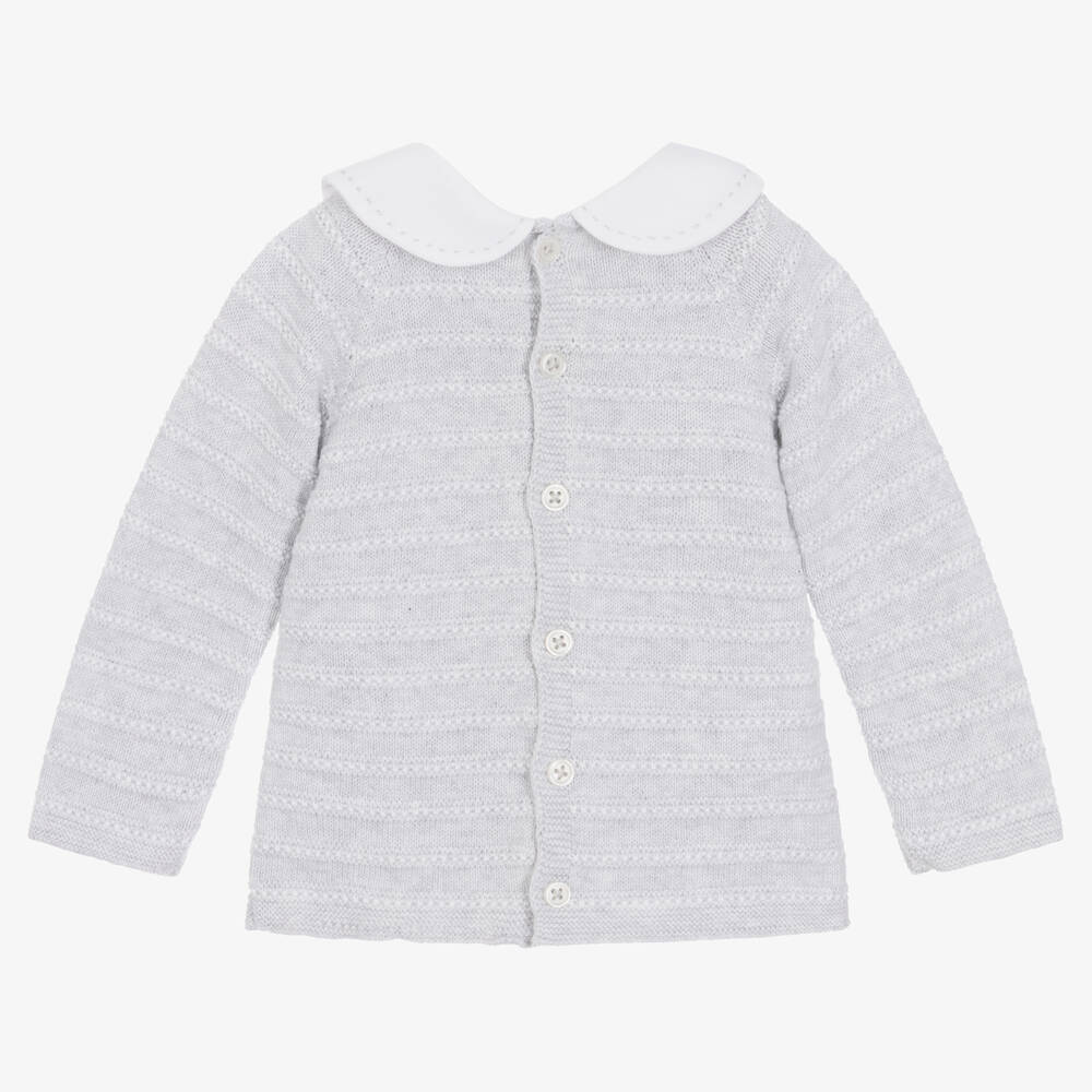 PAZ Rodríguez-Baby Boys Grey Knitted Sweater | Childrensalon Outlet