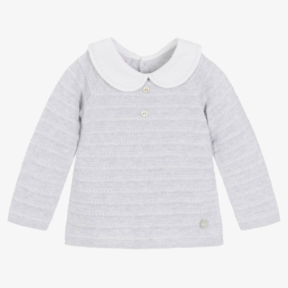 Paz Rodríguez - Grauer Strickpullover für Babys (J) | Childrensalon