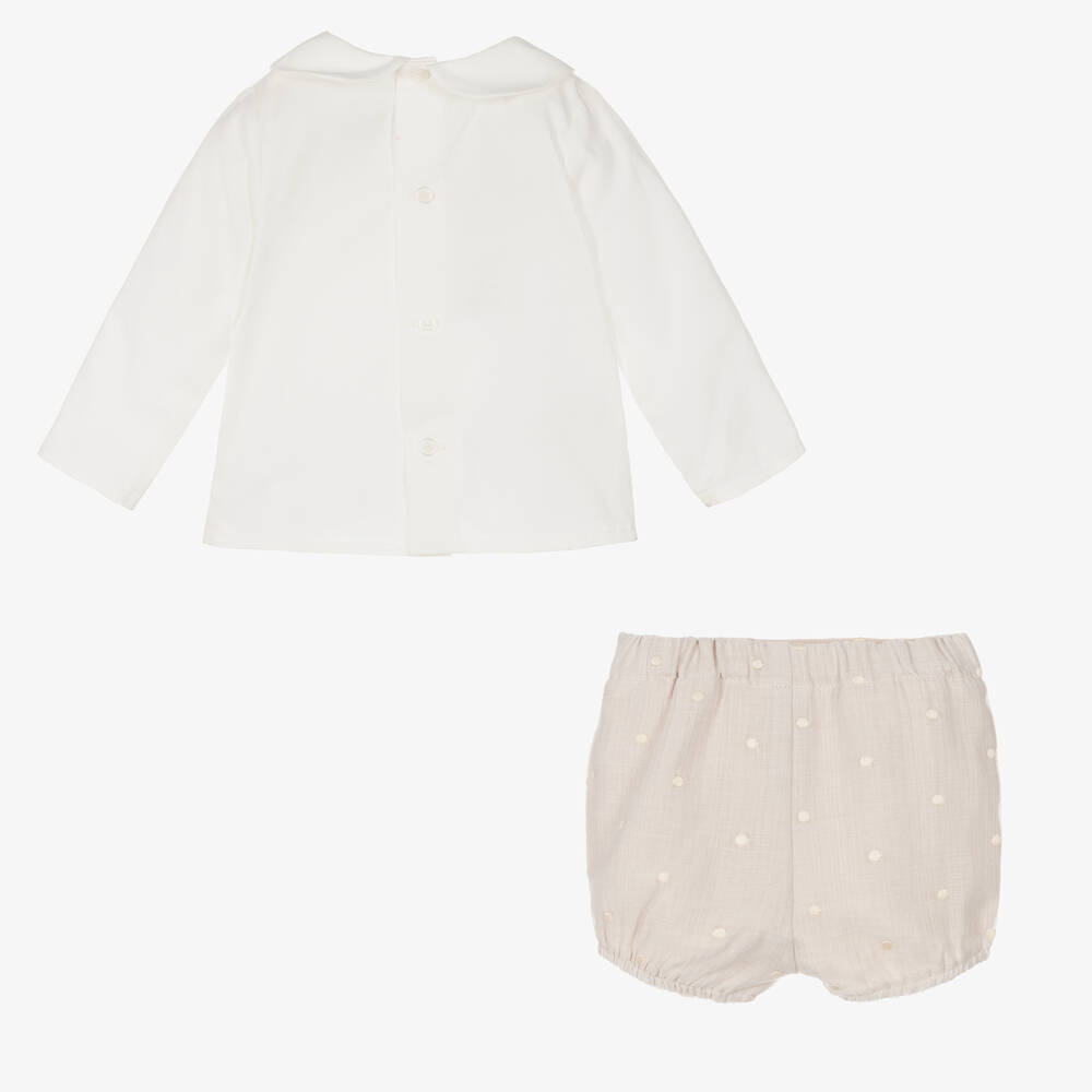 PAZ Rodríguez-بِدلة رسمية قطن لون عاجي وبيج للمواليد | Childrensalon Outlet