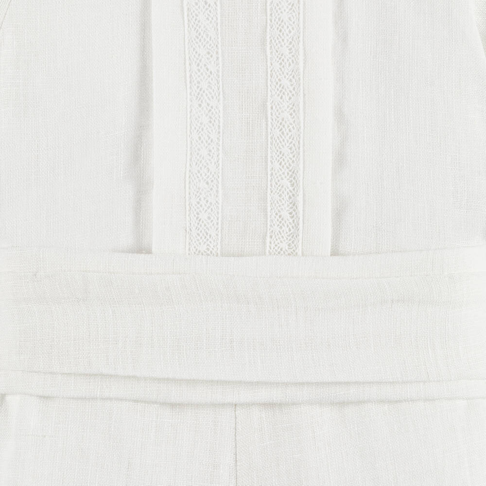 PAZ Rodríguez-Baby Boys Ivory Linen Buster Suit | Childrensalon Outlet