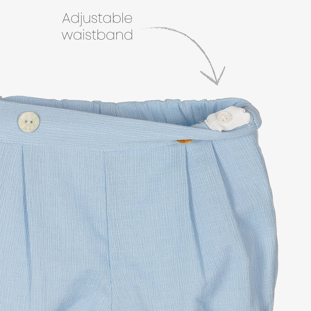 PAZ Rodríguez-Baby Boys White & Blue Shorts Set | Childrensalon Outlet