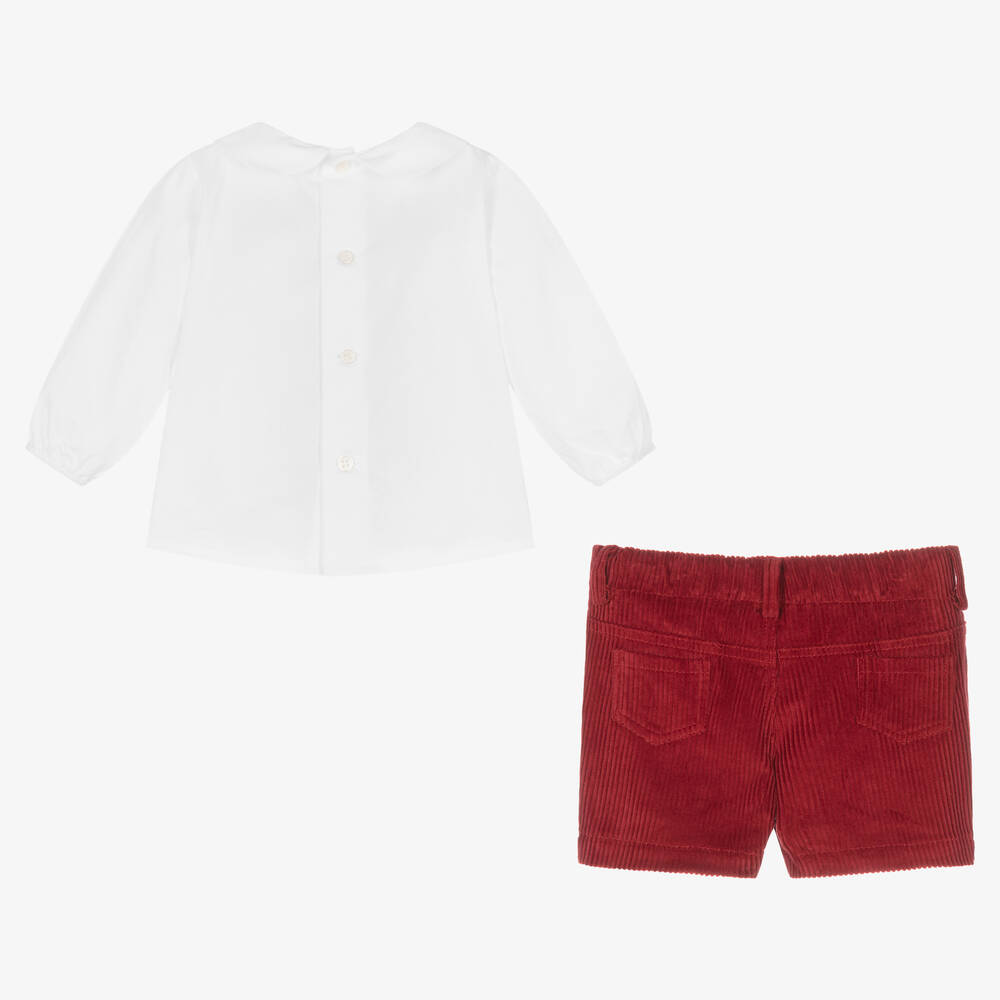 PAZ Rodríguez-Baby Boys White & Red Shorts | Childrensalon Outlet