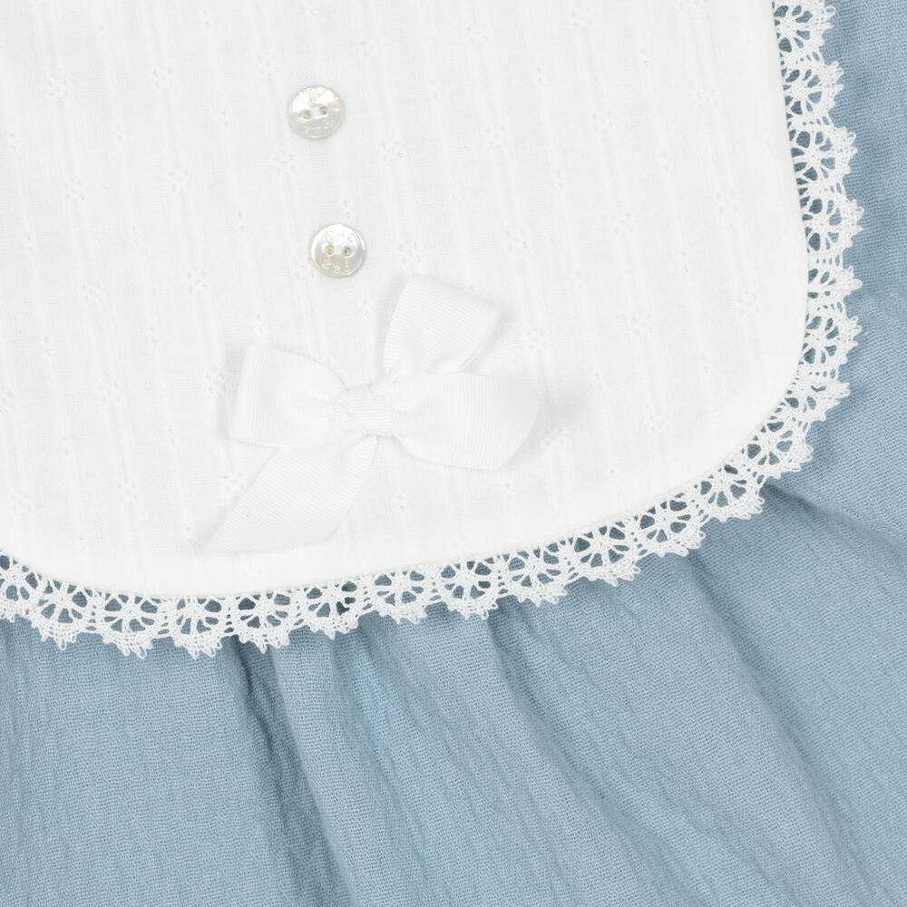 PAZ Rodríguez-فستان قطن لون أزرق للمولودات | Childrensalon Outlet