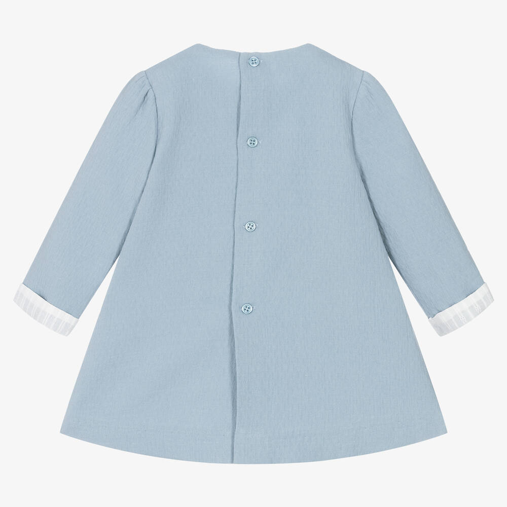 PAZ Rodríguez-فستان قطن لون أزرق للمولودات | Childrensalon Outlet