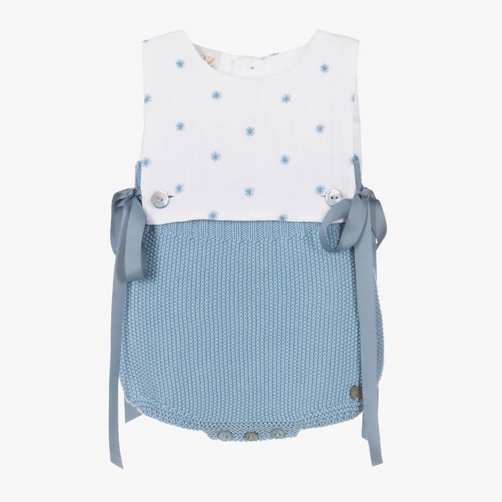 Paz Rodríguez - Baby Girls Blue Cotton Shortie | Childrensalon