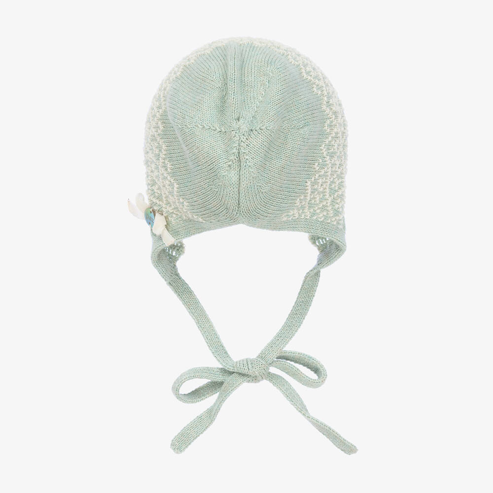 PAZ Rodríguez-Зеленый чепчик из хлопка и кашемира | Childrensalon Outlet