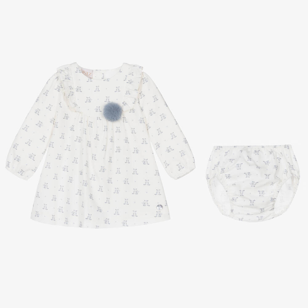 PAZ Rodríguez-Baby Girls Ivory Bears Dress | Childrensalon Outlet