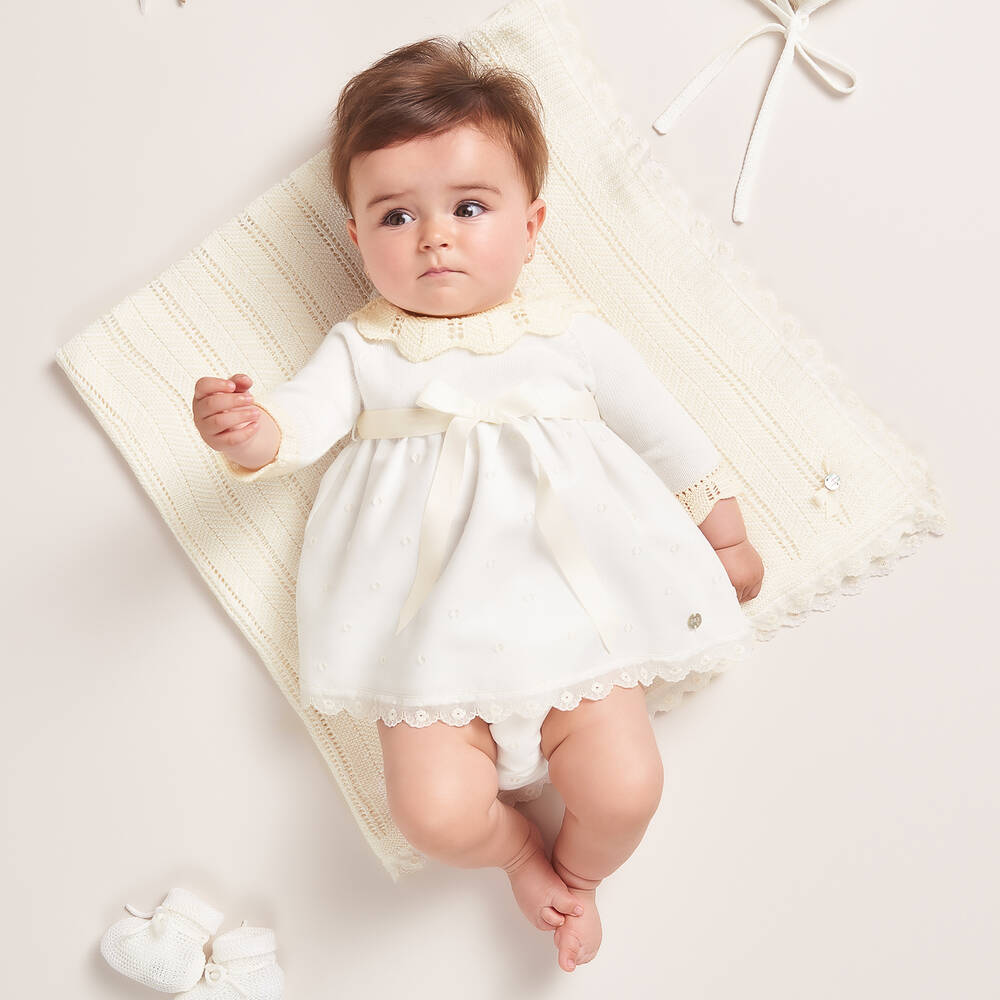 Newborn ivory cheap dress