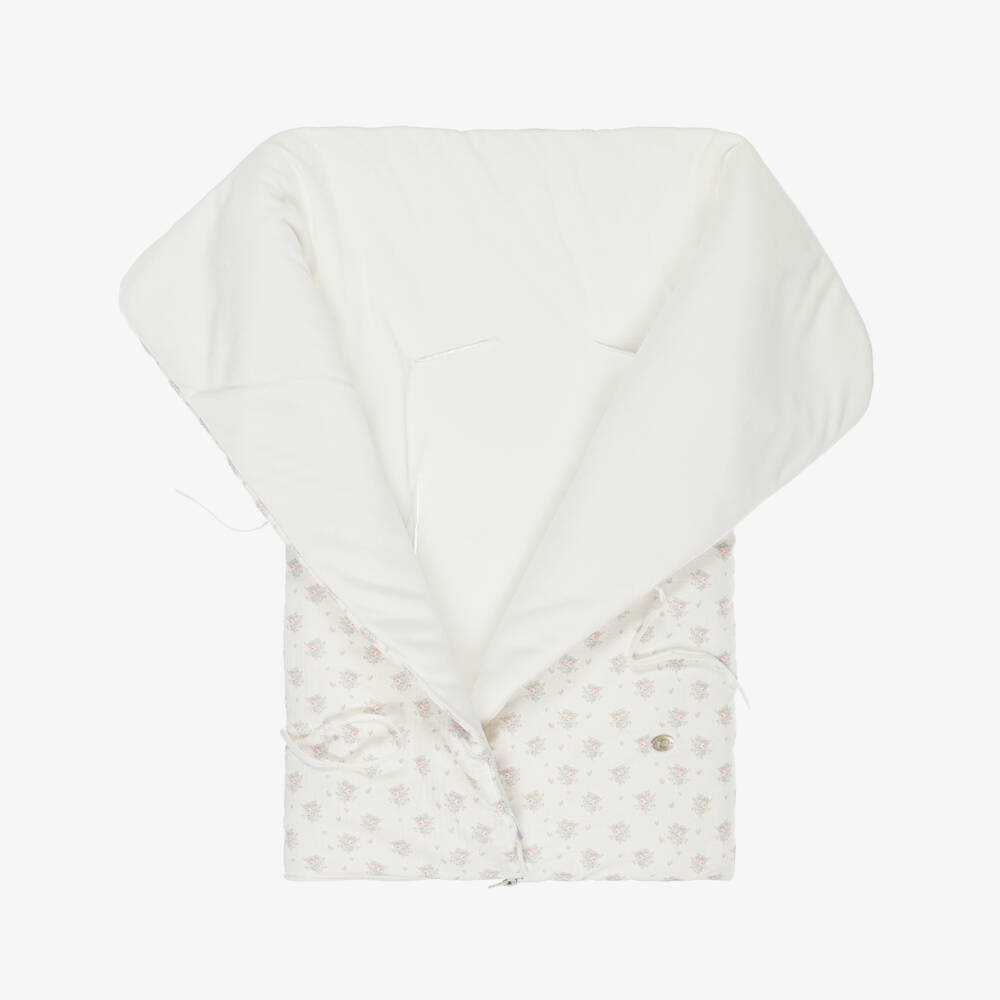 PAZ Rodríguez-Baby Girls Ivory Floral Print Nest (70cm) | Childrensalon Outlet