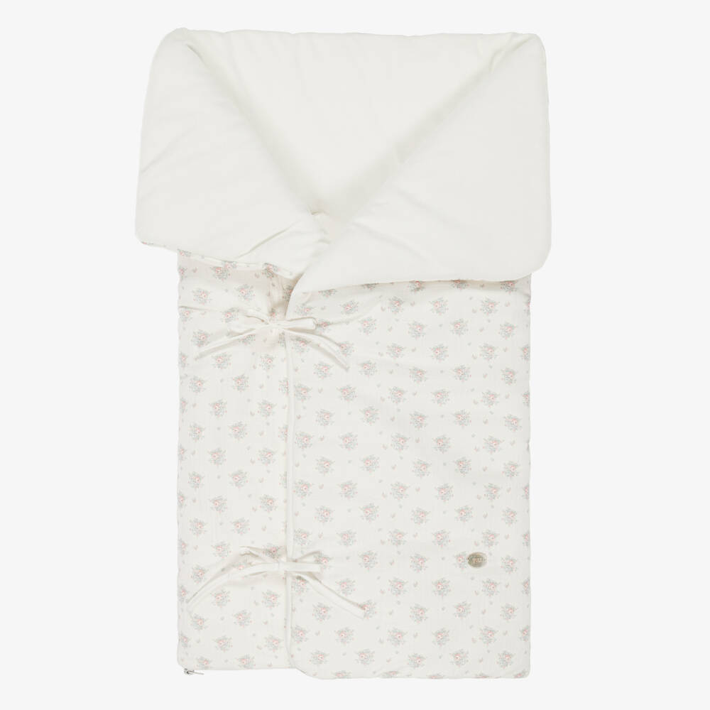 PAZ Rodríguez-Baby Girls Ivory Floral Print Nest (70cm) | Childrensalon Outlet