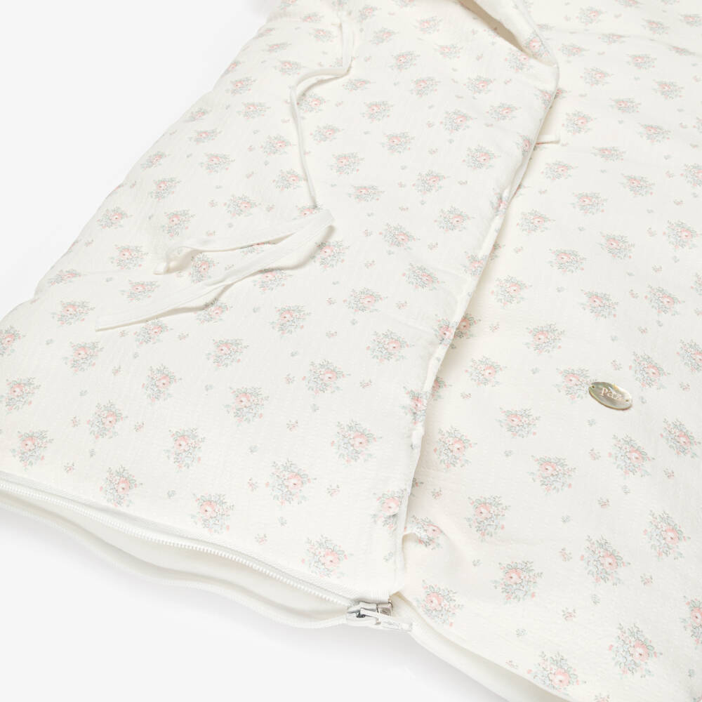 PAZ Rodríguez-Baby Girls Ivory Floral Print Nest (70cm) | Childrensalon Outlet