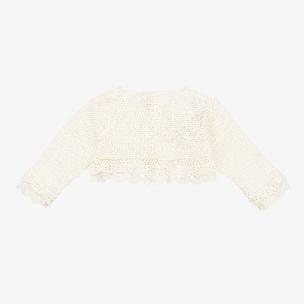 PAZ Rodríguez-Baby Girls Ivory Knit Cardigan | Childrensalon Outlet