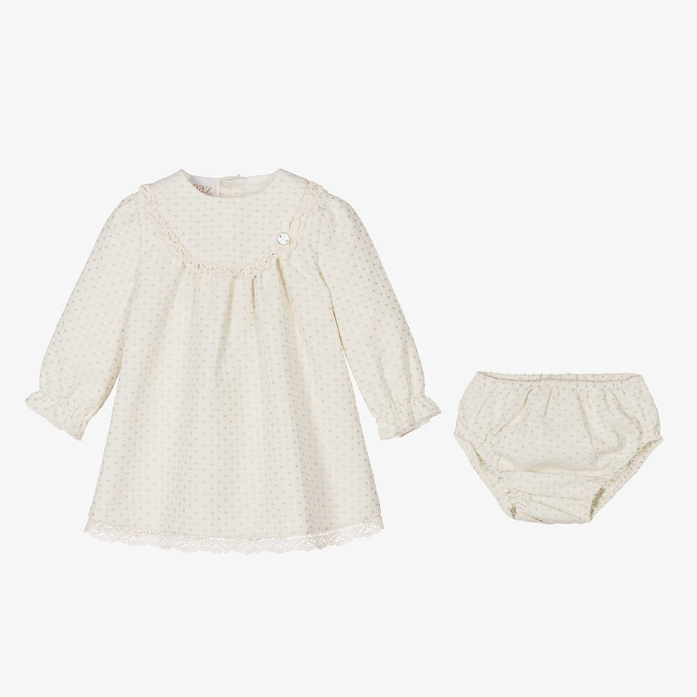 PAZ Rodríguez-Baby Girls Ivory Polka Dot Dress | Childrensalon Outlet