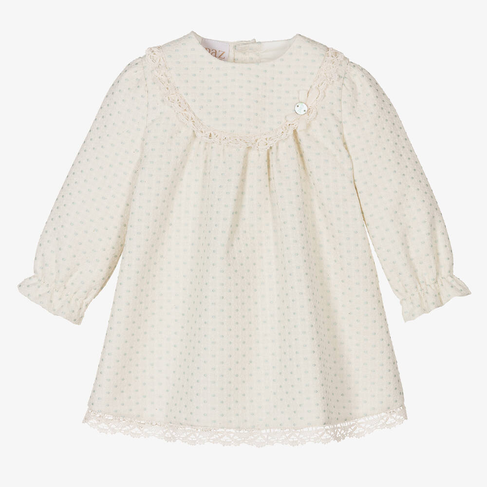 Paz Rodríguez - Baby Girls Ivory Polka Dot Dress | Childrensalon