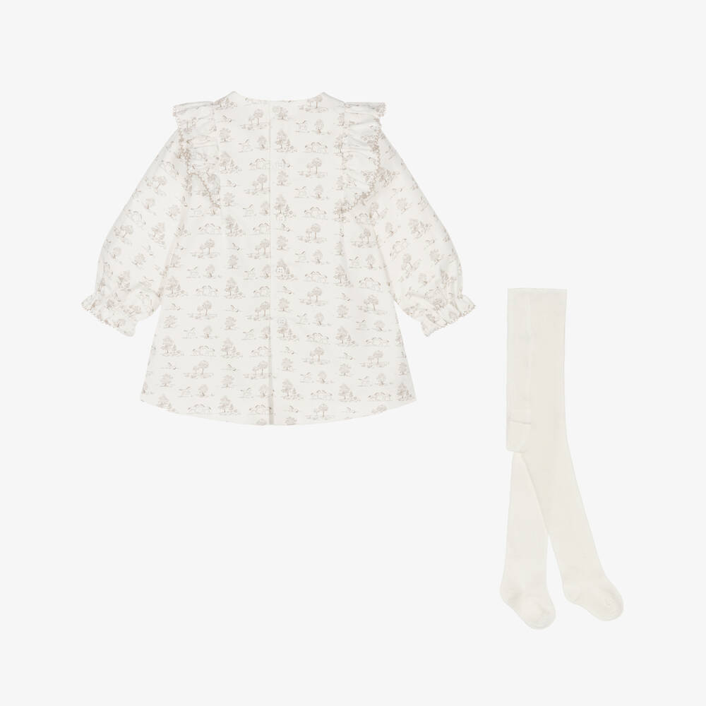 PAZ Rodríguez-Baby Girls Ivory Toile de Jouy Print Dress Set | Childrensalon Outlet