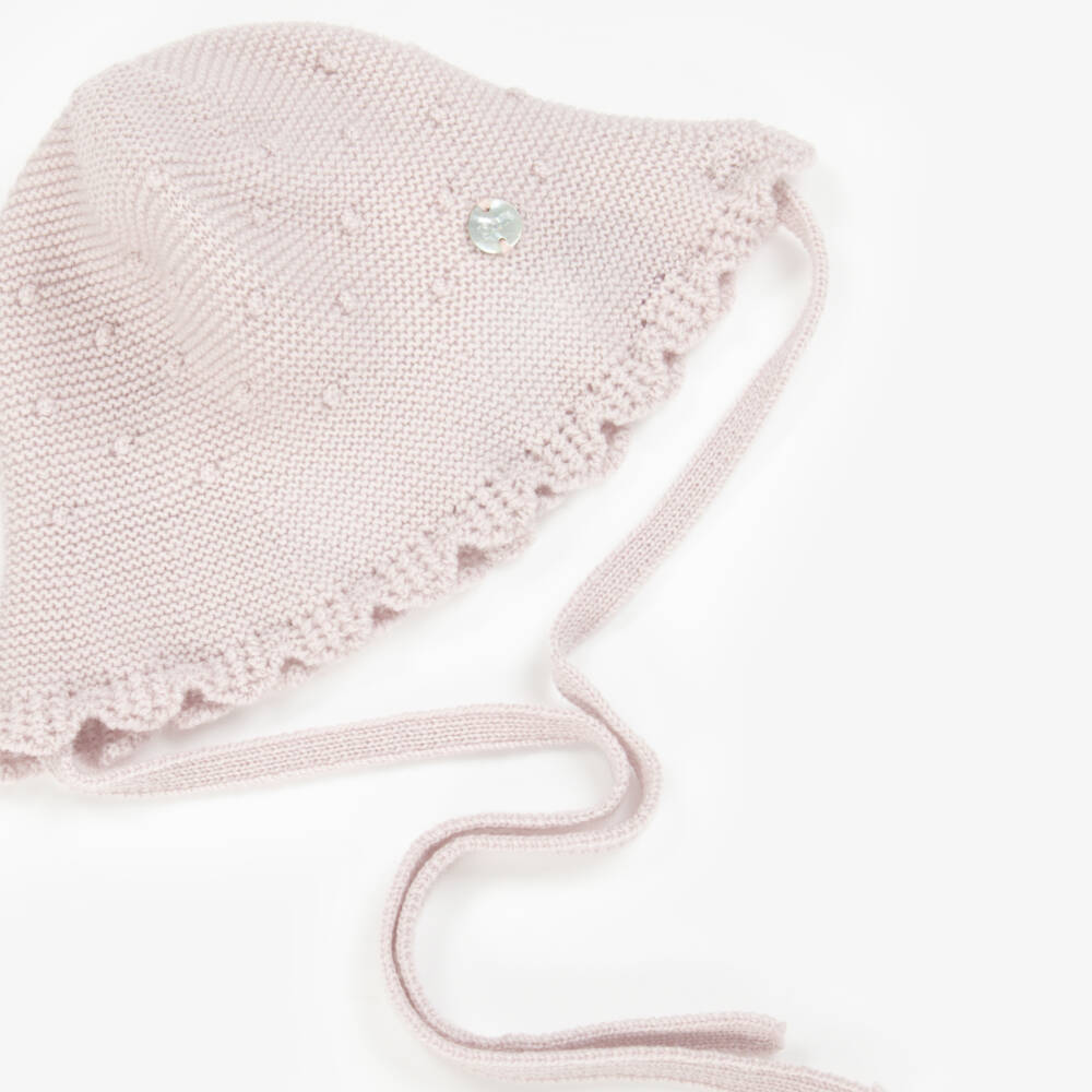 PAZ Rodríguez-Baby Girls Mauve Pink Wool Knit Hat | Childrensalon Outlet