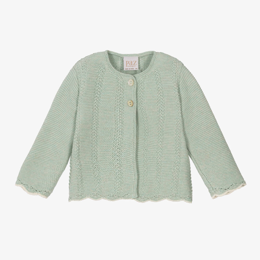 Girls mint top green cardigan