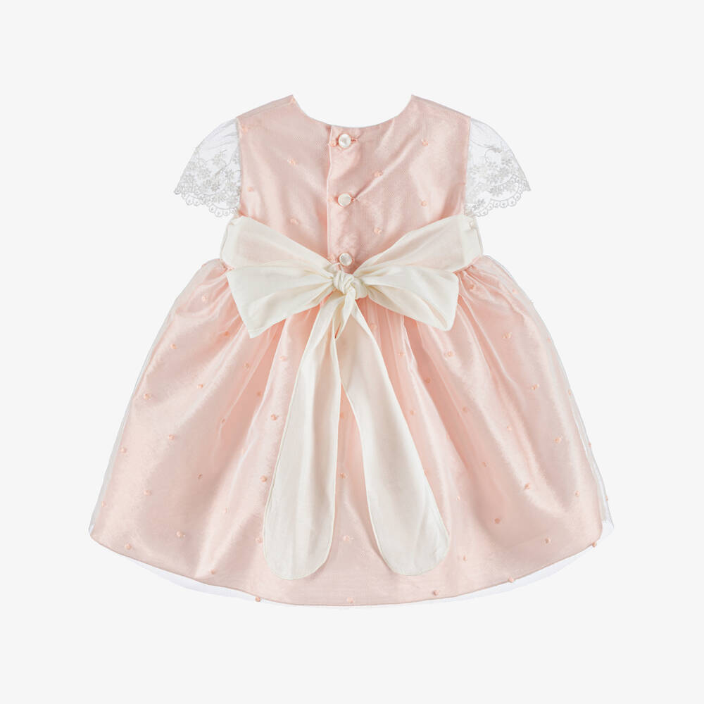 PAZ Rodríguez-Baby Girls Pale Pink Polka Dot Tulle Dress | Childrensalon Outlet