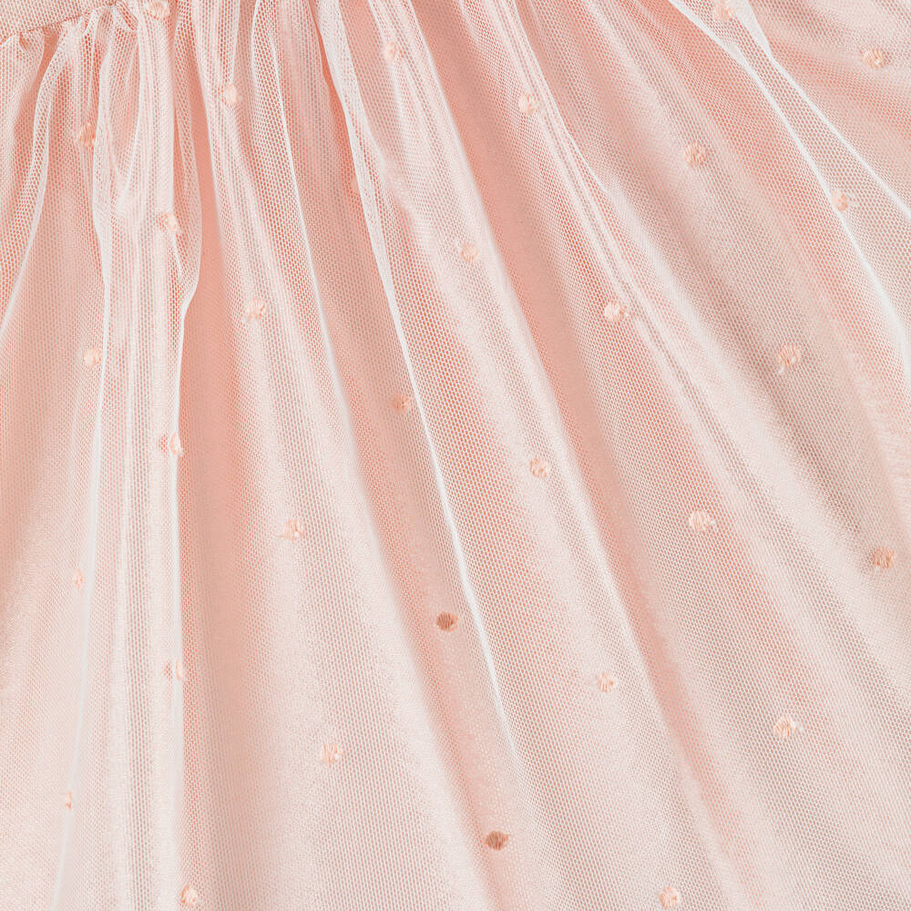 PAZ Rodríguez-Baby Girls Pale Pink Polka Dot Tulle Dress | Childrensalon Outlet