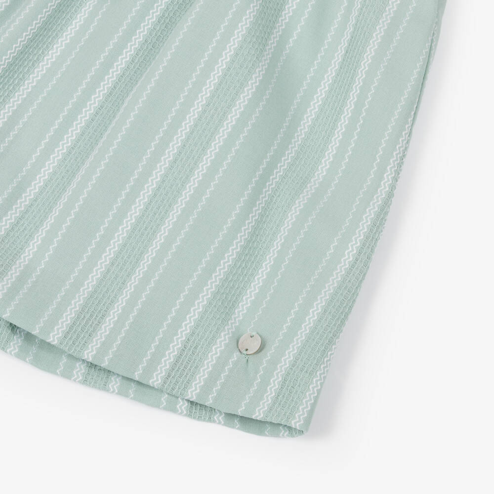 PAZ Rodríguez-Baby Girls Pastel Green Embroidered Cotton Dress | Childrensalon Outlet
