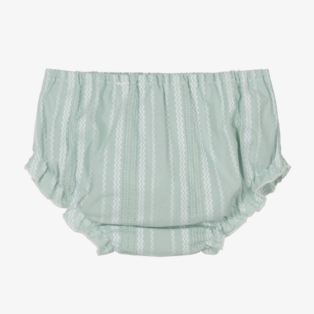 PAZ Rodríguez-Baby Girls Pastel Green Embroidered Cotton Dress | Childrensalon Outlet
