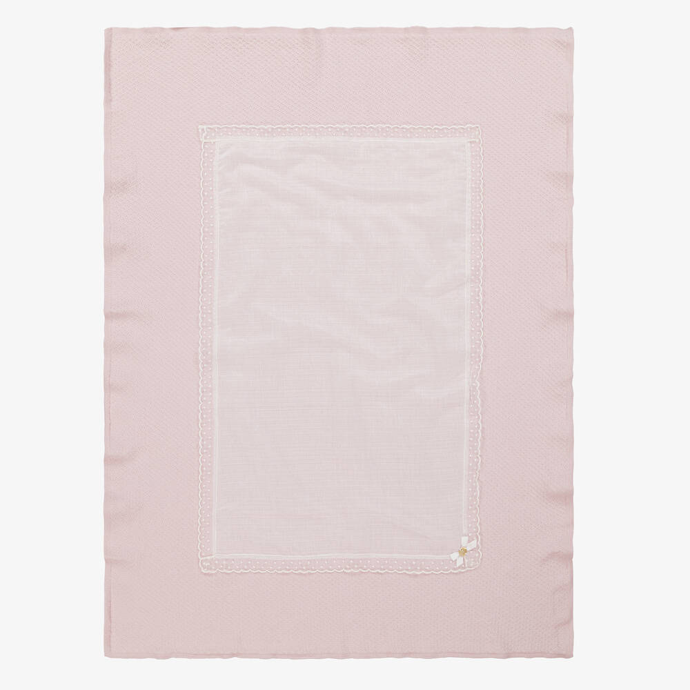 PAZ Rodríguez-Baby Girls Pink Cotton Blanket (98cm) | Childrensalon Outlet