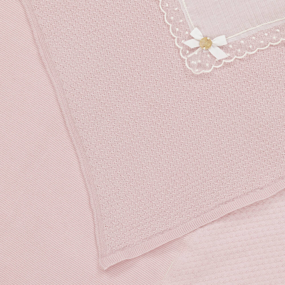 PAZ Rodríguez-Baby Girls Pink Cotton Blanket (98cm) | Childrensalon Outlet