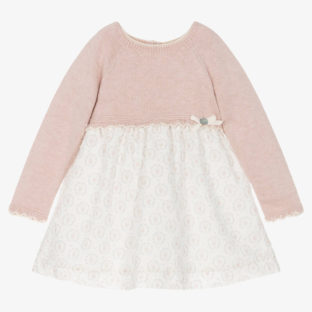 Paz Rodríguez - Baby Girls Pink Cotton Cashmere Dress | Childrensalon