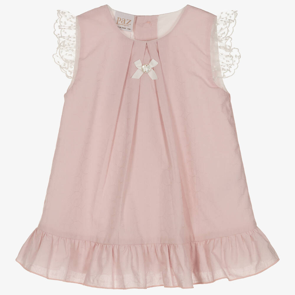 PAZ Rodríguez-Baby Girls Pink Cotton Dress | Childrensalon Outlet