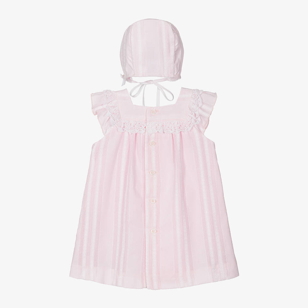 PAZ Rodríguez-Baby Girls Pink Cotton Dress Set | Childrensalon Outlet