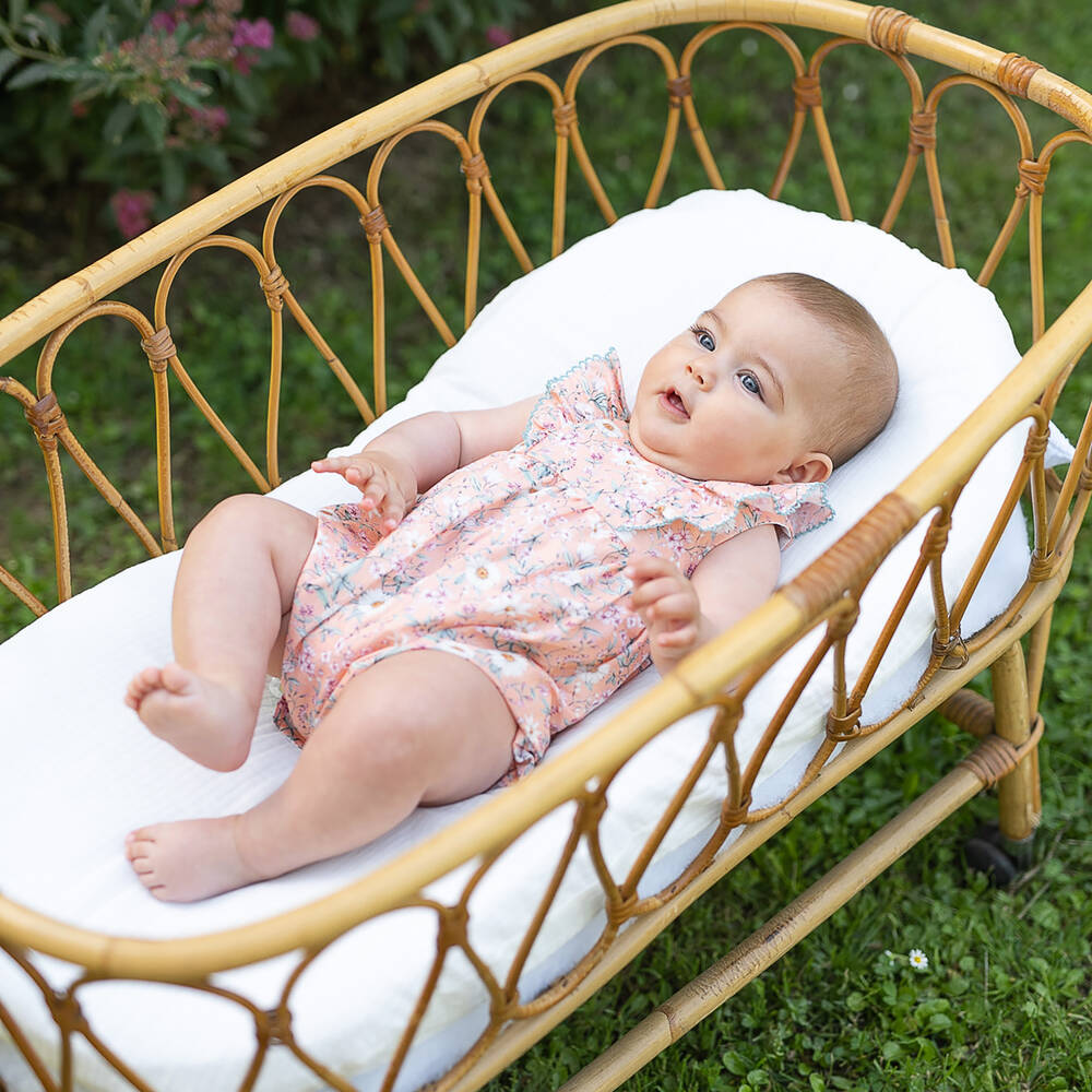 PAZ Rodríguez-تبّان قطن جيرسي لون زهري بطبعة ورود للمولودات | Childrensalon Outlet