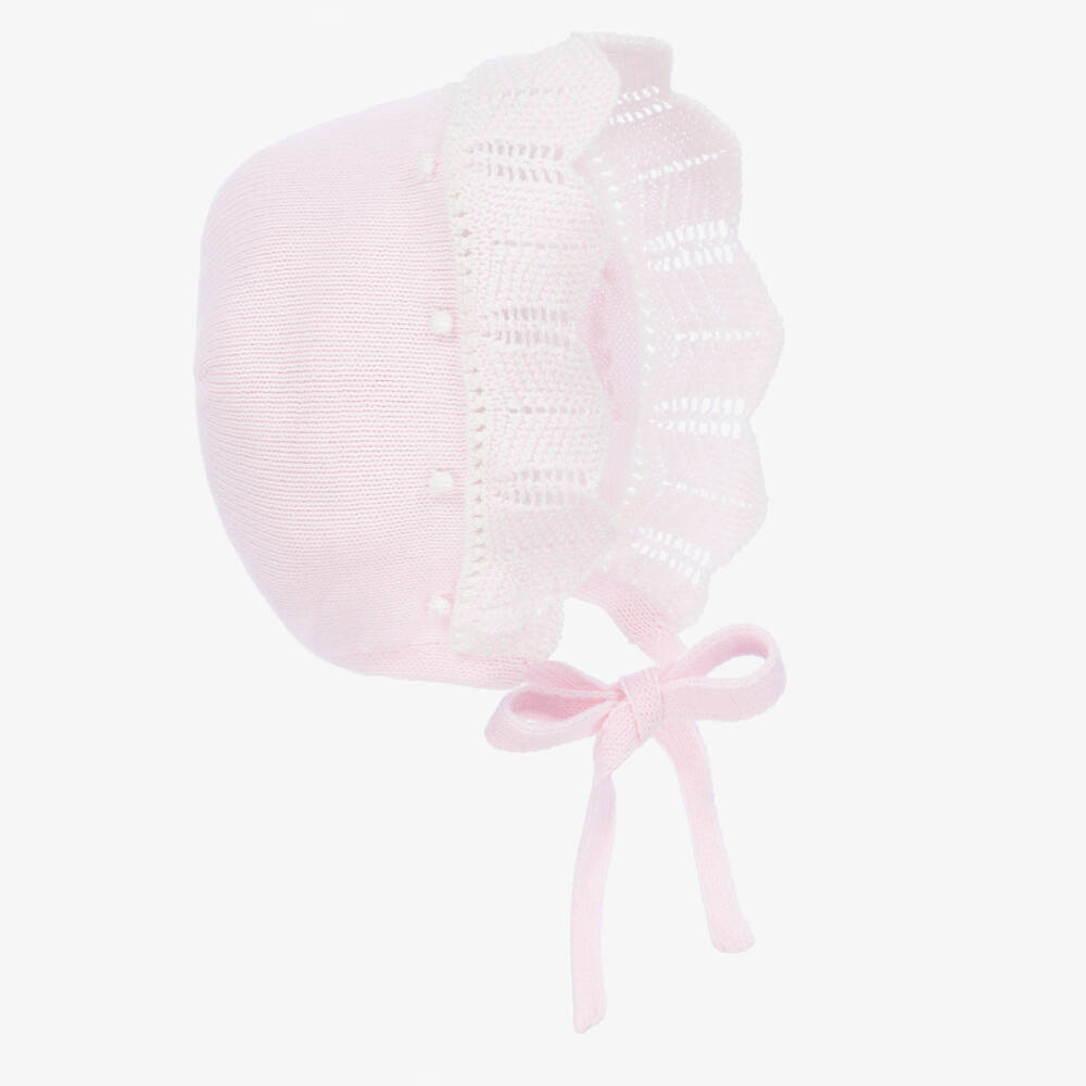 PAZ Rodríguez-Baby Girls Pink Knit Bonnet | Childrensalon Outlet