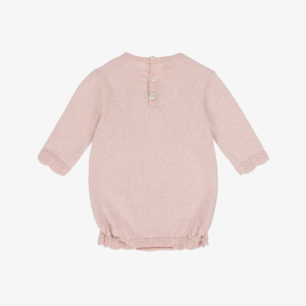 PAZ Rodríguez-Baby Girls Pink Knitted Shortie & Tights Set | Childrensalon Outlet