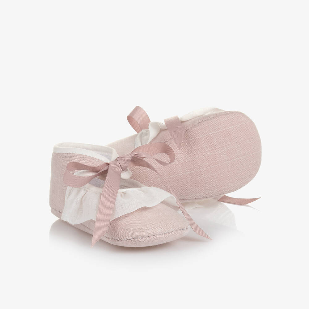 Paz Rodríguez - Baby Girls Pink Ruffle Pre-Walkers | Childrensalon