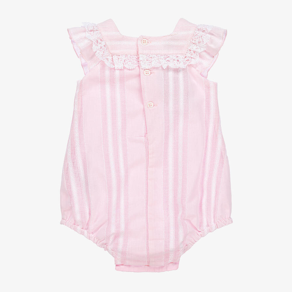 PAZ Rodríguez-Baby Girls Pink Striped Cotton Shortie | Childrensalon Outlet