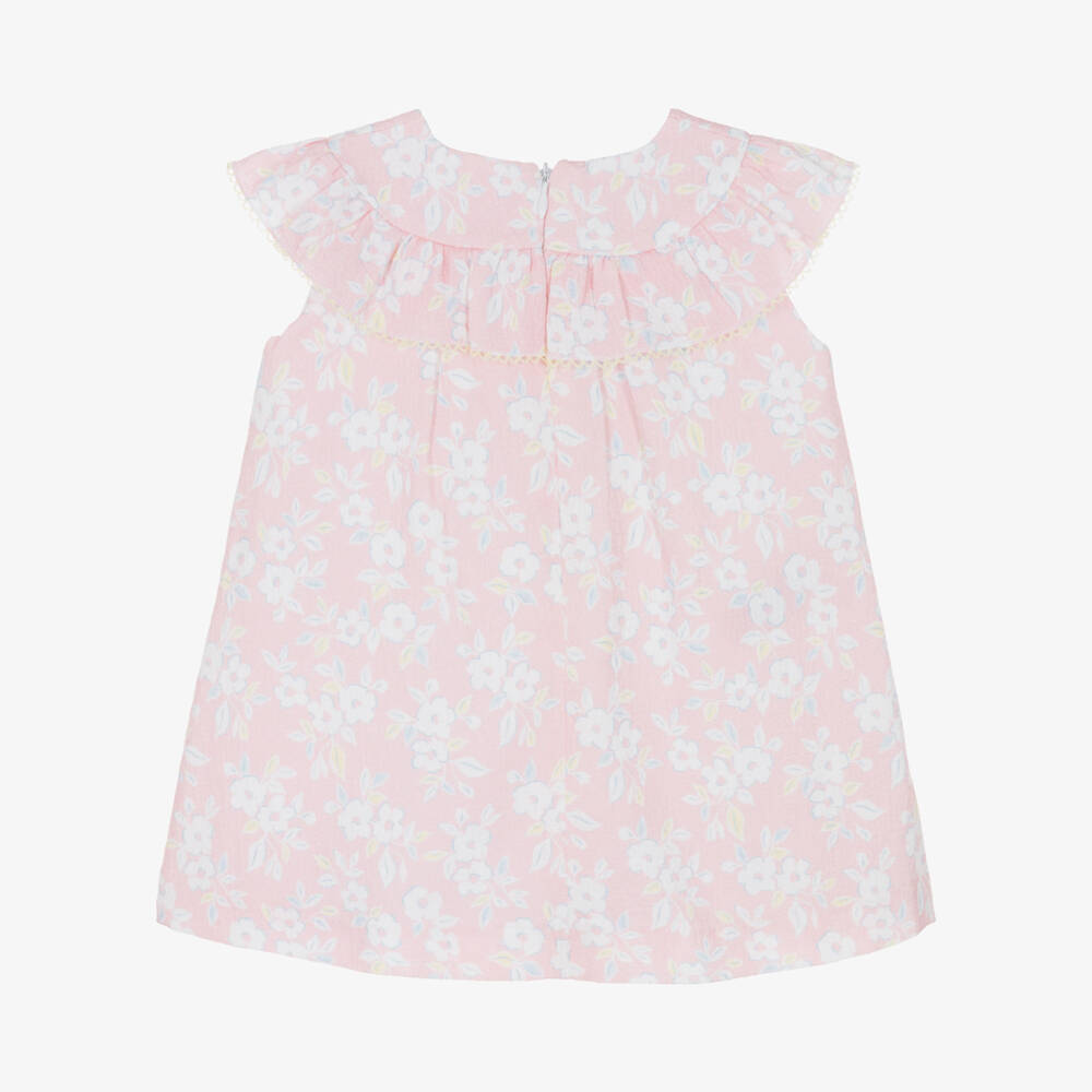 PAZ Rodríguez-Baby Girls Pink & White Floral Print Cotton Dress | Childrensalon Outlet