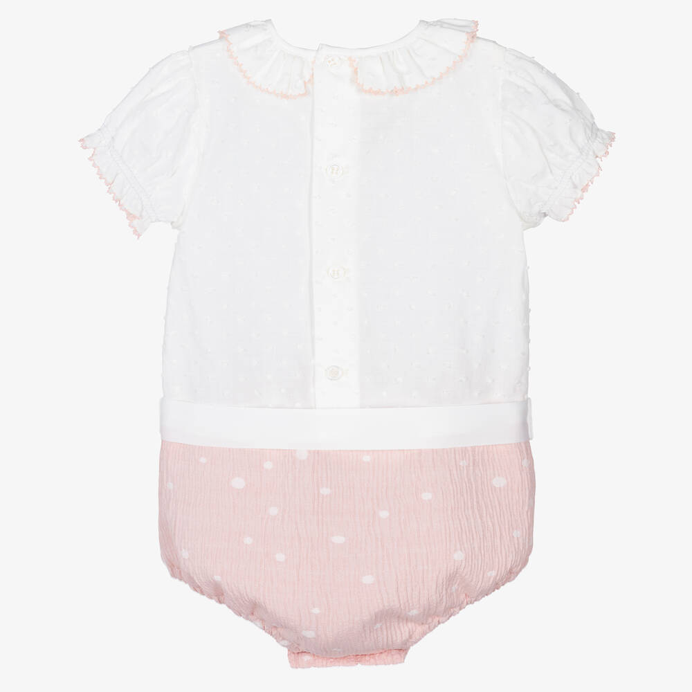 PAZ Rodríguez-تبّان قطن بلوميتي لون زهري وأبيض للمولودات | Childrensalon Outlet