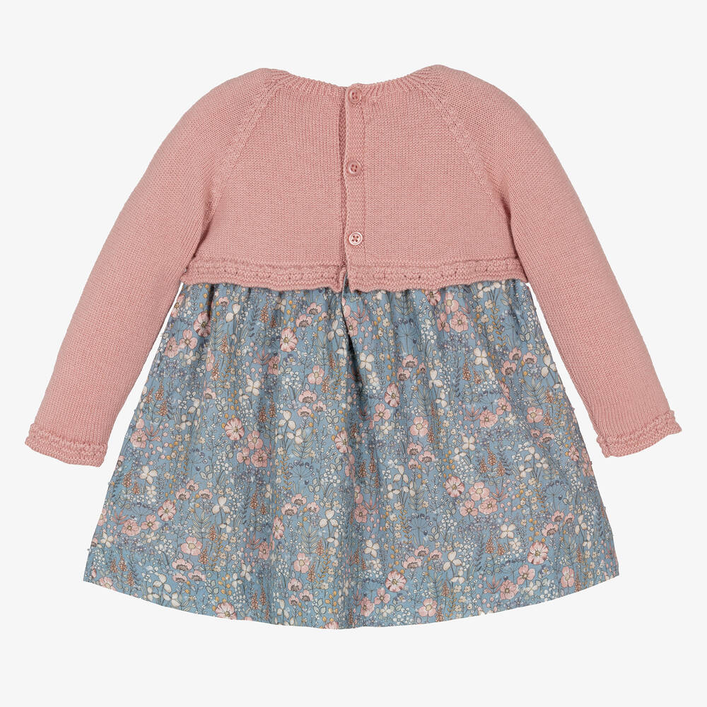 PAZ Rodríguez-Розовое платье из шерсти и хлопка | Childrensalon Outlet