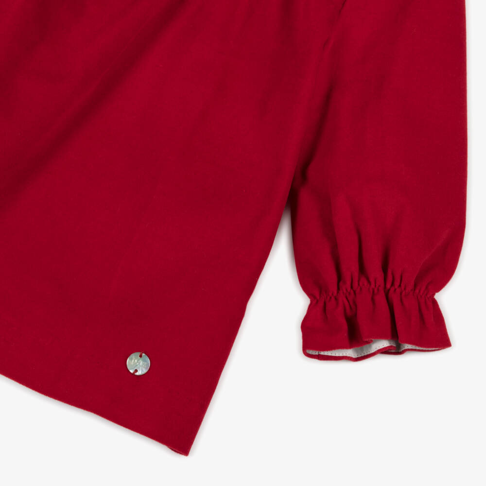 PAZ Rodríguez-Baby Girls Red Velvet Long Sleeved Dress | Childrensalon Outlet