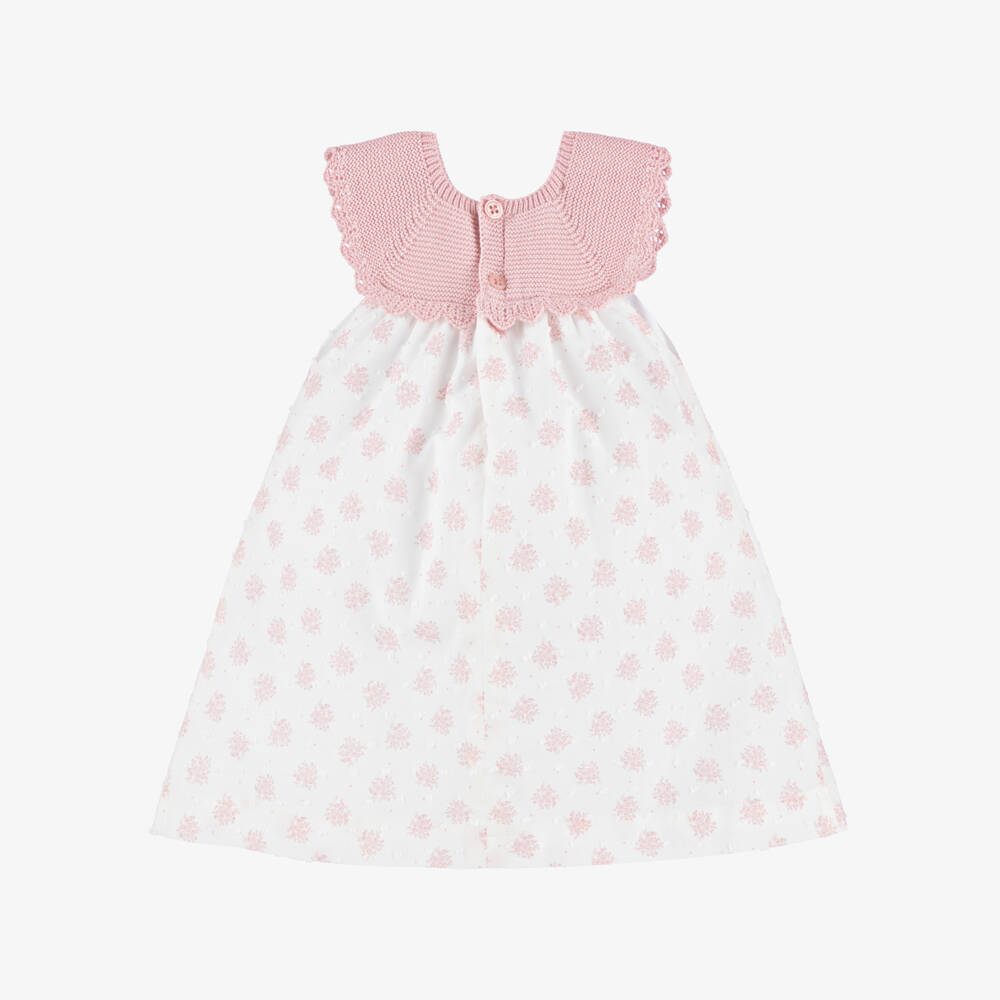 PAZ Rodríguez-Baby Girls White & Pink Floral Plumeti Dress | Childrensalon Outlet
