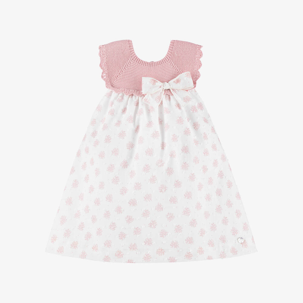 PAZ Rodríguez-Baby Girls White & Pink Floral Plumeti Dress | Childrensalon Outlet