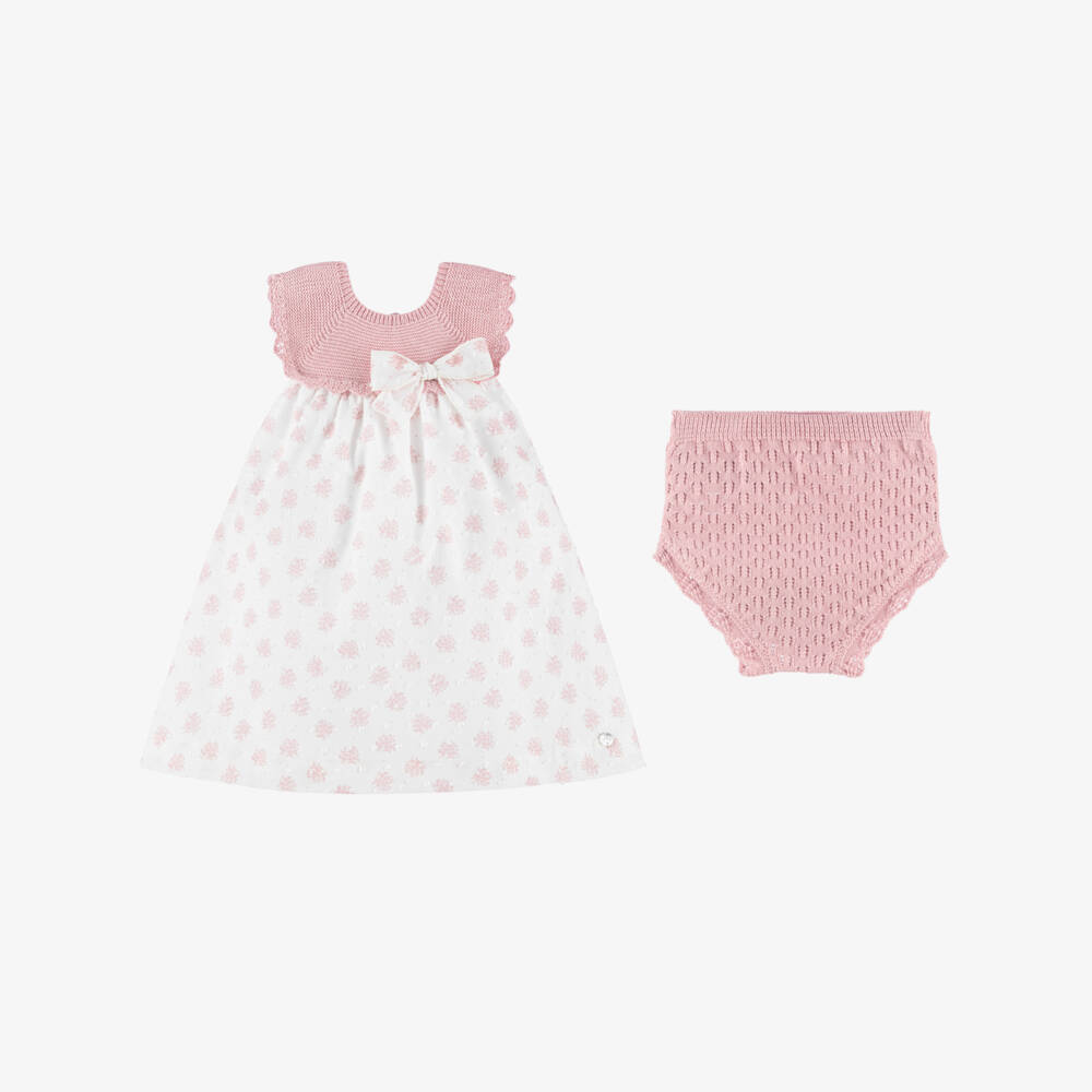 PAZ Rodríguez-Baby Girls White & Pink Floral Plumeti Dress | Childrensalon Outlet