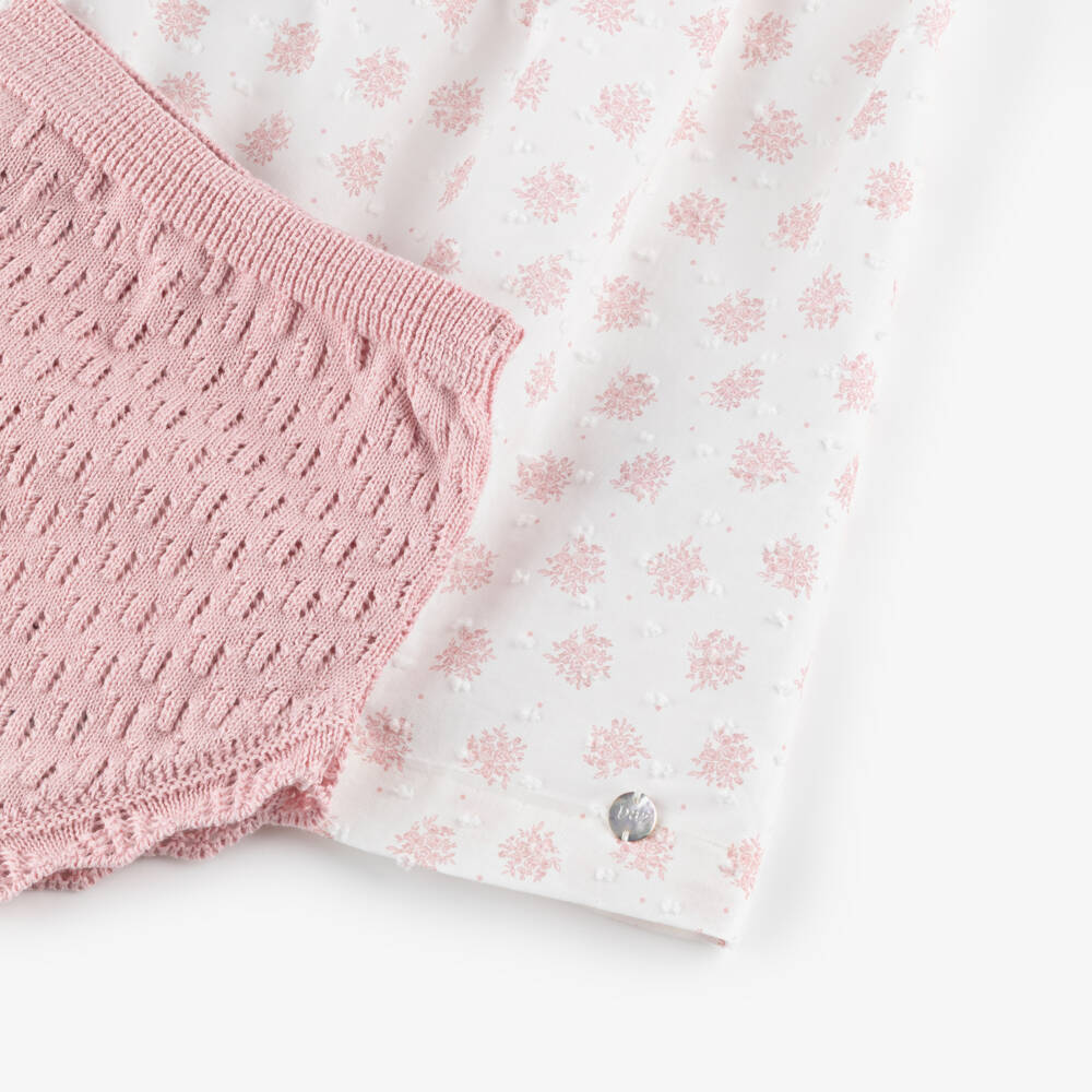 PAZ Rodríguez-Baby Girls White & Pink Floral Plumeti Dress | Childrensalon Outlet