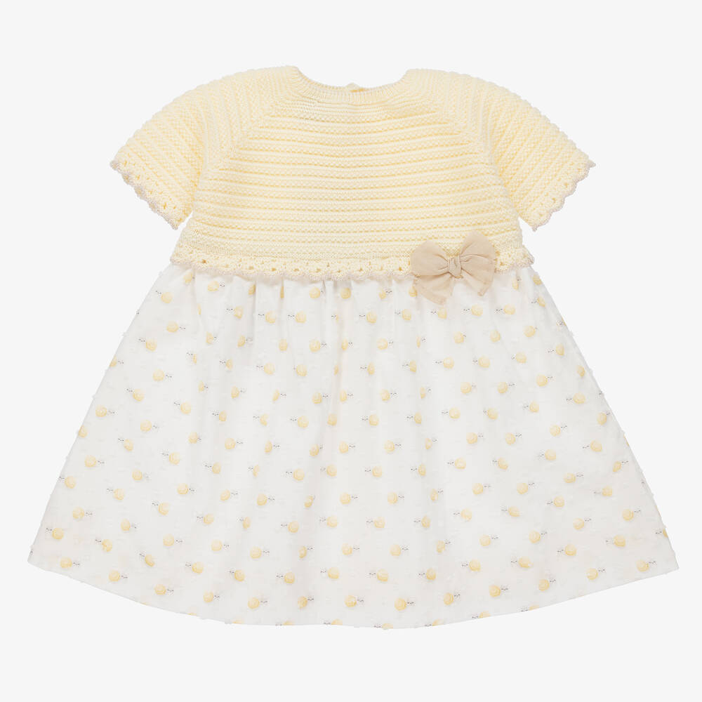 Paz Rodríguez - Robe jaune en coton bébé fille | Childrensalon