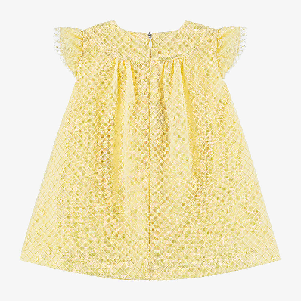 PAZ Rodríguez-Baby Girls Yellow Embroidered Tulle Dress | Childrensalon Outlet