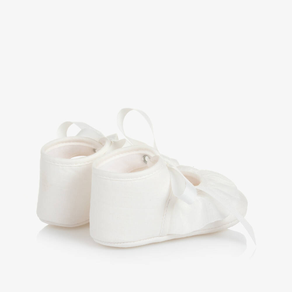 PAZ Rodríguez-Baby Ivory Ruffle Pre-Walker Shoes | Childrensalon Outlet