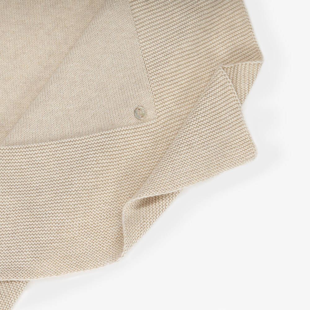 PAZ Rodríguez-Beige Cotton & Cashmere Knitted Babysuit Set | Childrensalon Outlet