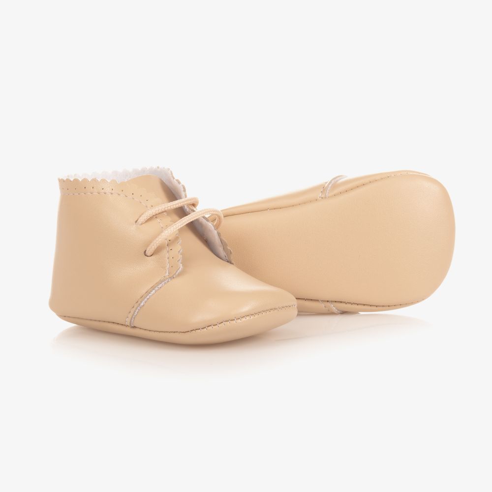 Paz Rodríguez - Beige Pre-Walker Baby Shoes | Childrensalon