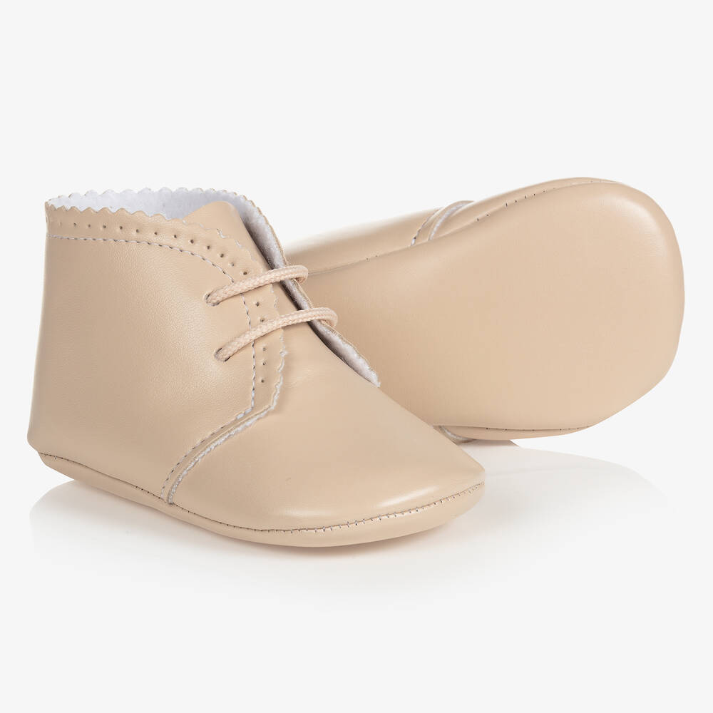 Paz Rodríguez - Beige Pre-Walker Baby Shoes | Childrensalon