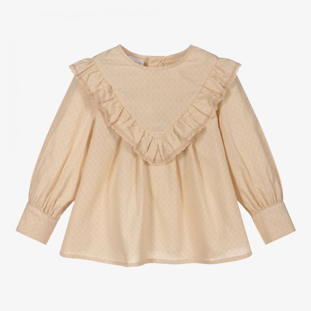 Paz Rodríguez - Blouse beige à volants | Childrensalon